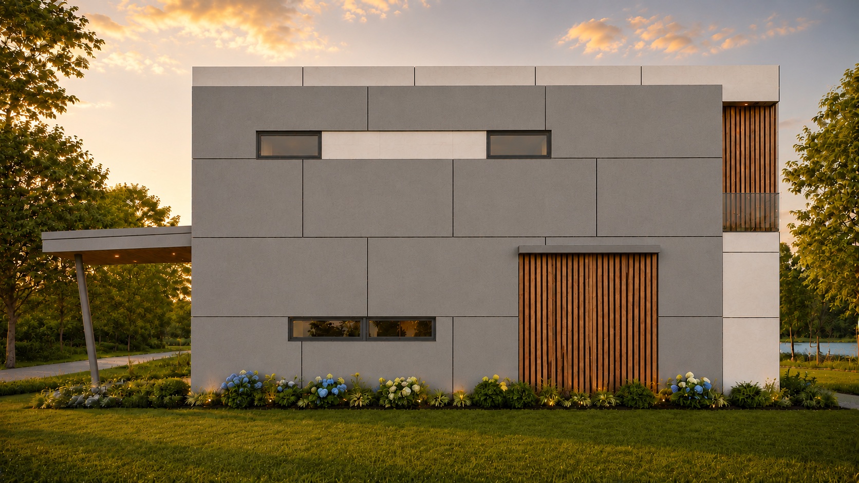 Left side elevation drawing for The Modern