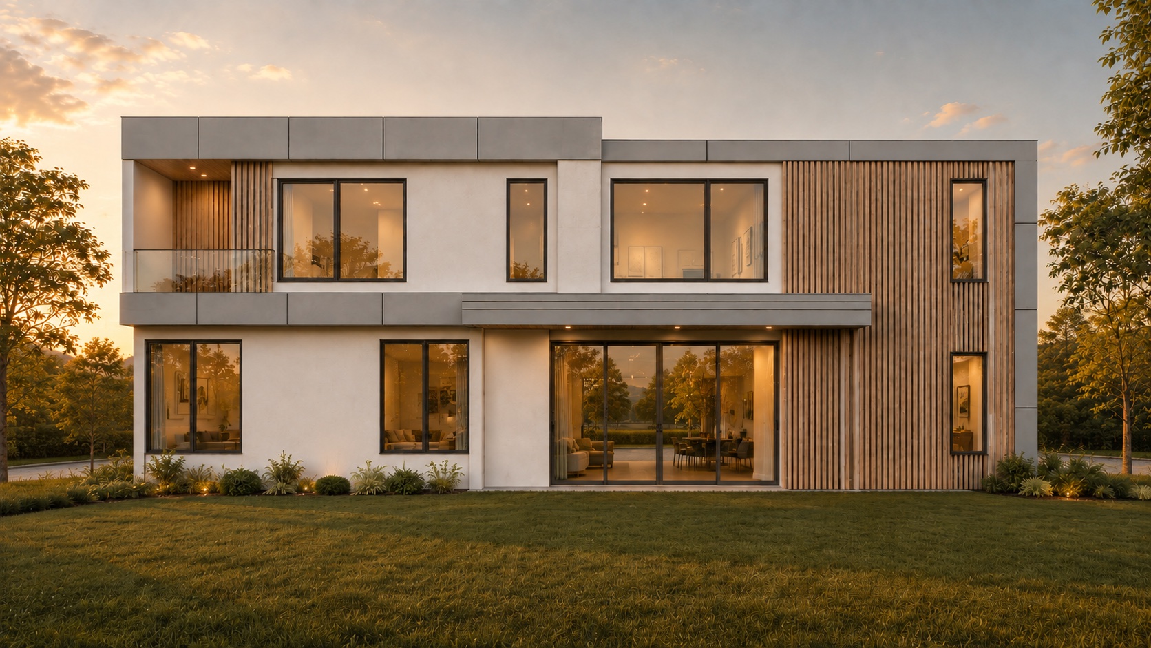 Rear elevation drawing for The Modern