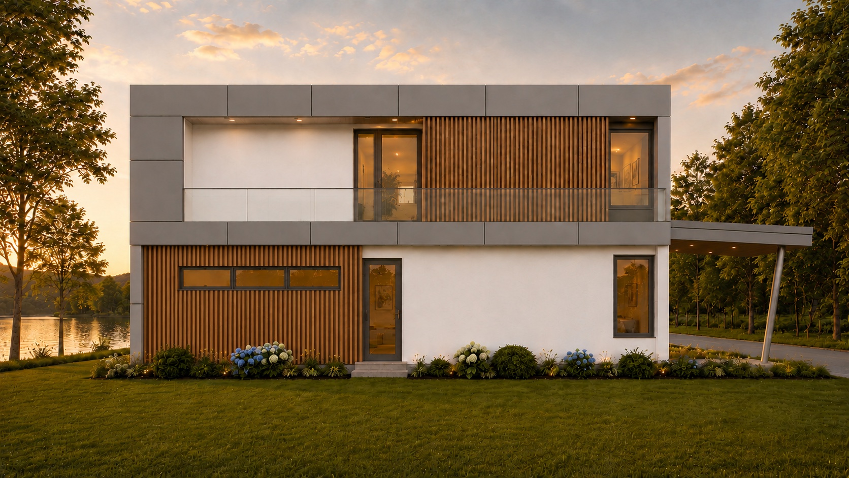 Right side elevation drawing for The Modern